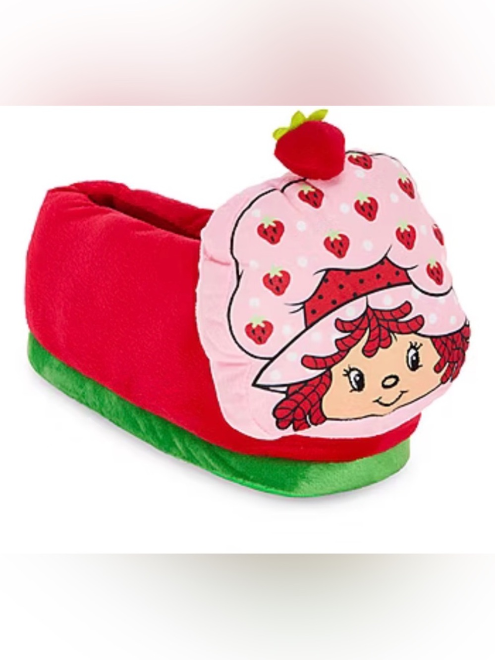 Strawberry Shortcake Character Plush Slippers in Pink & Red sz 5-6 - Picture 2 of 4